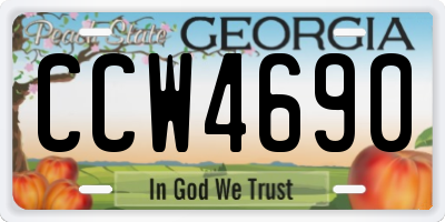 GA license plate CCW4690