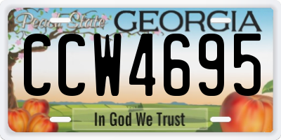 GA license plate CCW4695