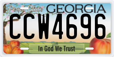 GA license plate CCW4696