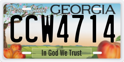 GA license plate CCW4714