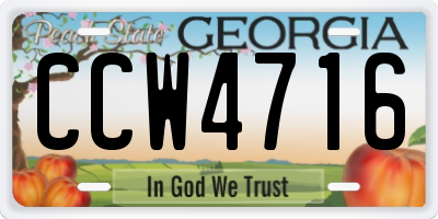 GA license plate CCW4716