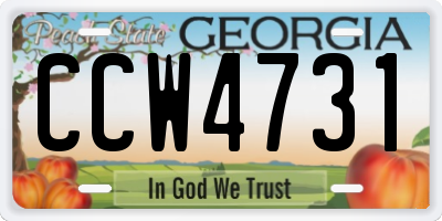 GA license plate CCW4731