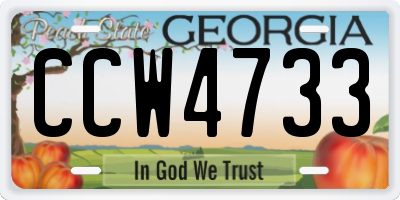 GA license plate CCW4733
