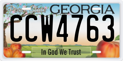 GA license plate CCW4763