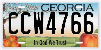 GA license plate CCW4766
