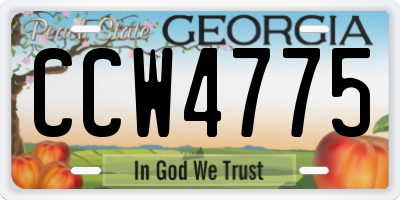 GA license plate CCW4775