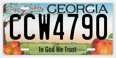 GA license plate CCW4790