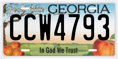 GA license plate CCW4793