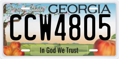 GA license plate CCW4805