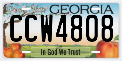 GA license plate CCW4808