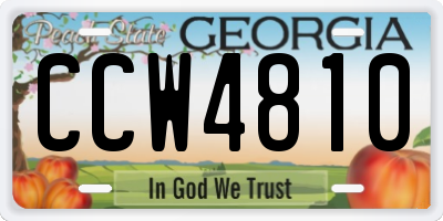 GA license plate CCW4810