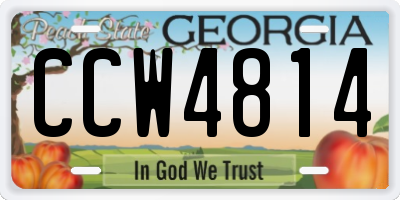 GA license plate CCW4814