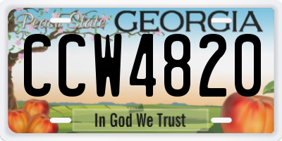 GA license plate CCW4820