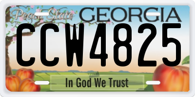 GA license plate CCW4825