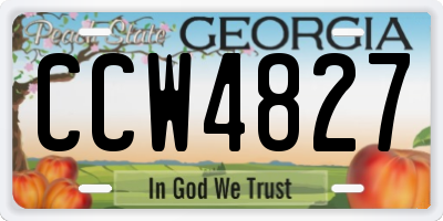 GA license plate CCW4827