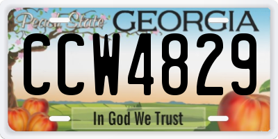 GA license plate CCW4829