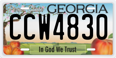 GA license plate CCW4830