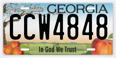 GA license plate CCW4848