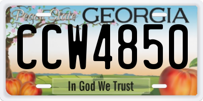 GA license plate CCW4850