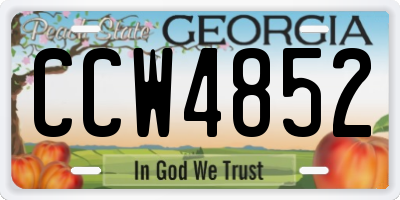 GA license plate CCW4852