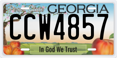 GA license plate CCW4857