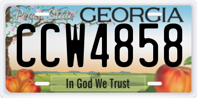 GA license plate CCW4858