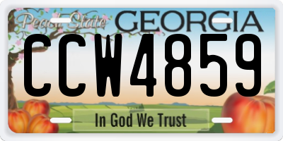 GA license plate CCW4859