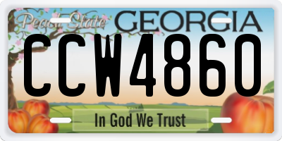 GA license plate CCW4860