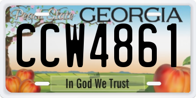 GA license plate CCW4861