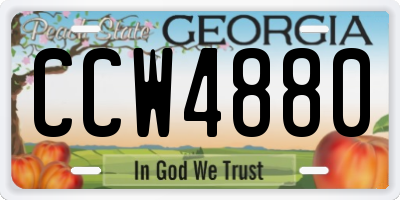 GA license plate CCW4880