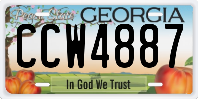 GA license plate CCW4887