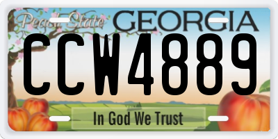 GA license plate CCW4889
