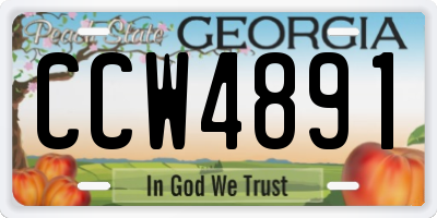 GA license plate CCW4891