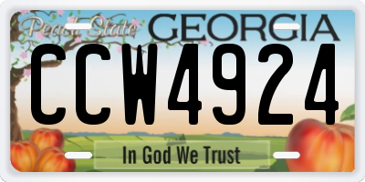 GA license plate CCW4924
