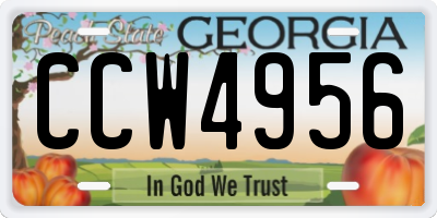 GA license plate CCW4956
