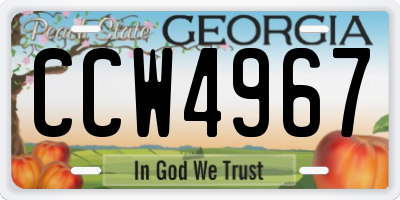 GA license plate CCW4967