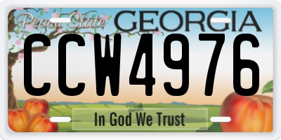 GA license plate CCW4976