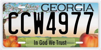 GA license plate CCW4977