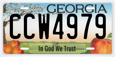 GA license plate CCW4979