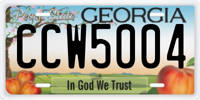 GA license plate CCW5004