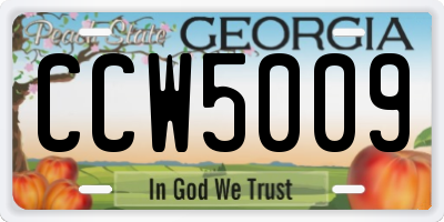 GA license plate CCW5009