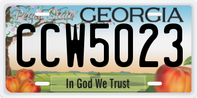 GA license plate CCW5023