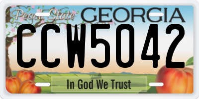 GA license plate CCW5042