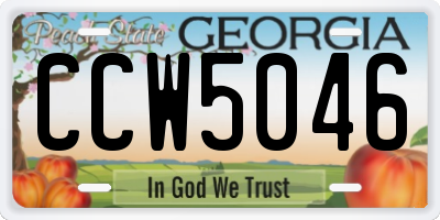 GA license plate CCW5046