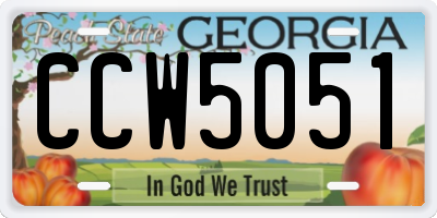 GA license plate CCW5051