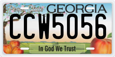 GA license plate CCW5056