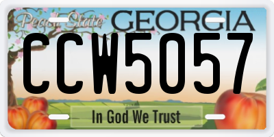 GA license plate CCW5057