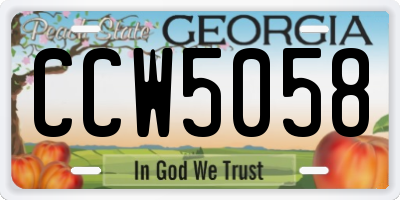 GA license plate CCW5058