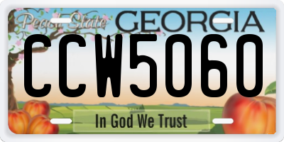 GA license plate CCW5060