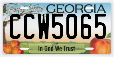 GA license plate CCW5065